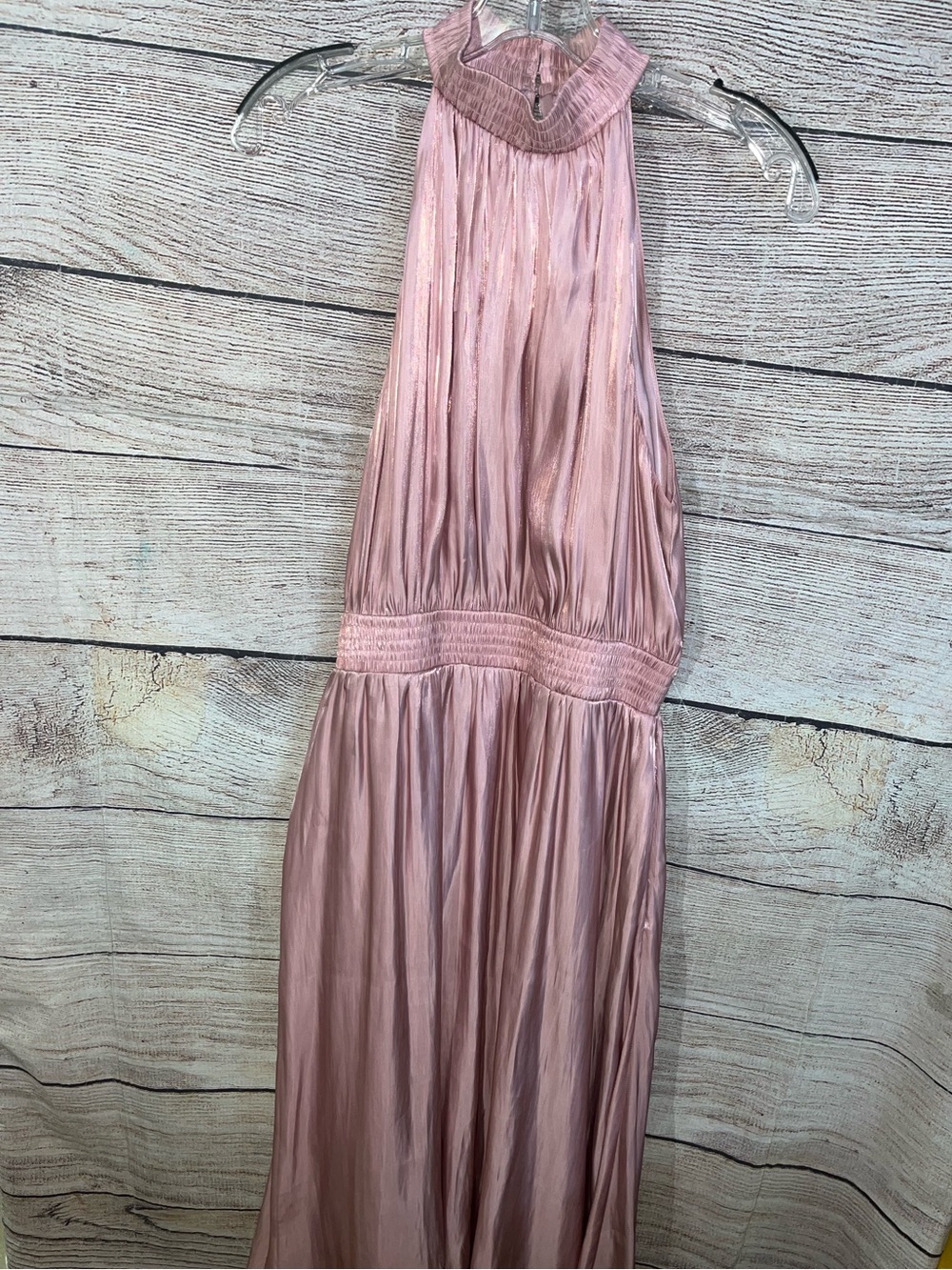 😍 o.p.t. NWT Sleeveless Blush Pink Maxi Dress with Halter Neck size Medium